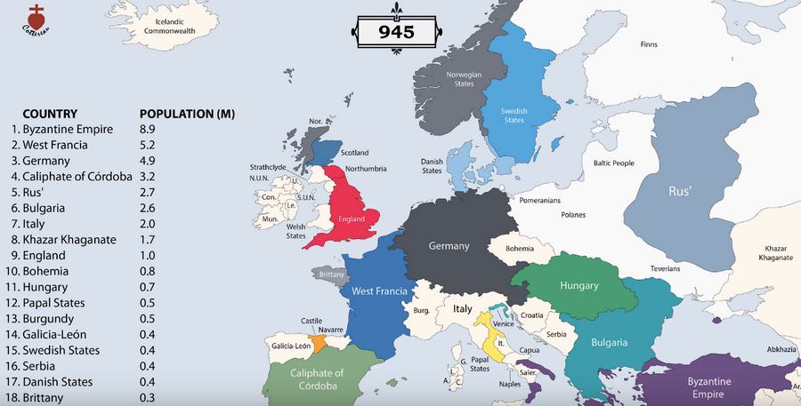 Карта Европы: с доисторических времен до нашего времени за 10 минут