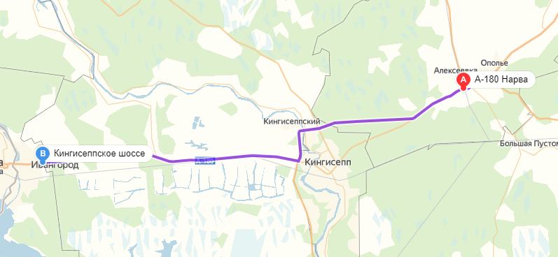 Кингисеппское шоссе 55 карта